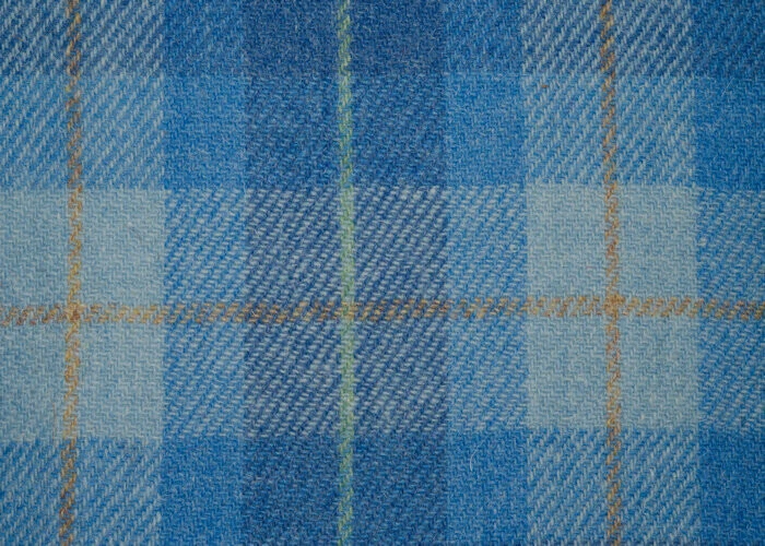Genuine Harris Tweed Remnant - Light Blue Check - Image 1 of 1