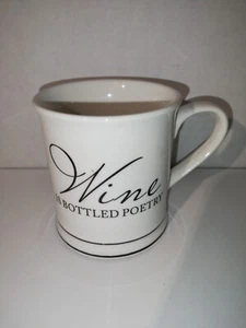 "Wine is Bottled Poetry" Coffee Mug Black on White Home Essentials - Picture 1 of 5