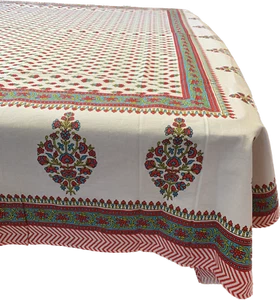 Raine- Mantel Blanco con Frontera Roja y Zigzag con 6 piezas - Imagen 1 de 9