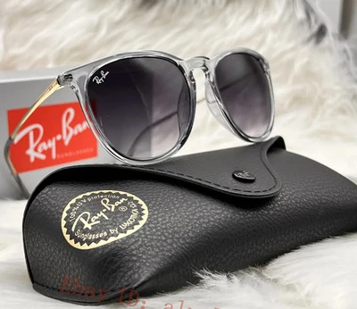 * Совершенно новый * Ray-Ban Erika RB4171 6592/T3 солнцезащитные очки синяя оправа серый градиент линзы - Изображение 1 из 4