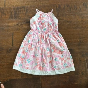 Sonoma Girls XS 4 Sleeveless Summer Dress Pink Butterflies  - Picture 1 of 5