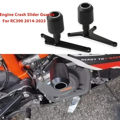 Black Falling Protectors Frame Engine Crash Slider Guards For RC390 2014-2023 - Image 1 of 4