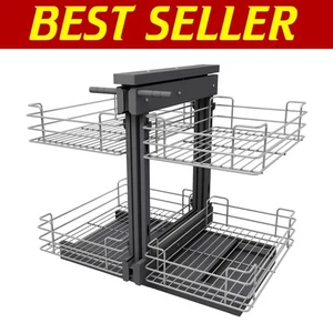 Versatile Double-Tier Blind Corner Organizer for 36" Cabinets - Left/Right Open - Picture 1 of 12