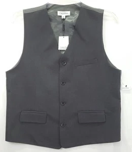 NEW Calvin Klein Vest Waistcoat Mens Medium Gray Wool V-Neck Classic Formal - Picture 1 of 12