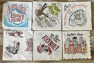 Servilletas de cóctel de papel de bar vintage mordaza broma temática fútbol bartenders años 60 - Imagen 1 de 14