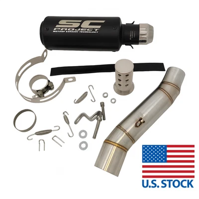 for Honda CBR300R 2013-23 CBR300F Black Muffler Tips Exhaust Mid Tail Pipe Slip - Imagem 1 de 4