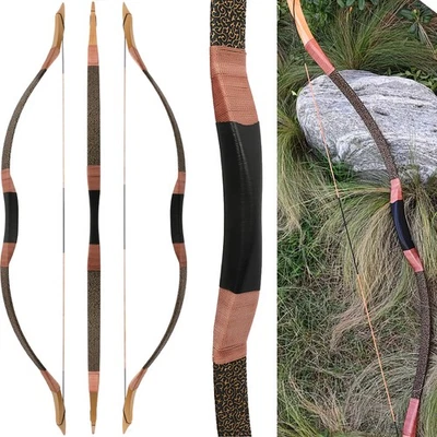 57" Traditional Wood Recurve Bow Handmade Horse Bow 100lbs Archery Hunting RH LH - Image 1 of 4