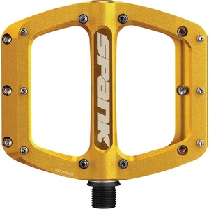 Spank Spoon 90 Platform Pedals 9/16" Concave Aluminum Body Replaceable Pins Gold - Picture 1 of 2