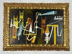 Pintura al óleo sobre lienzo Wifredo Lam (hecha a mano) firmada y estampada - Imagen 1 de 7
