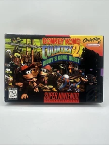 Donkey Kong Country 2: Diddy's Kong Quest Super Nintendo SNES CIB Box Manuale - Foto 1 di 12