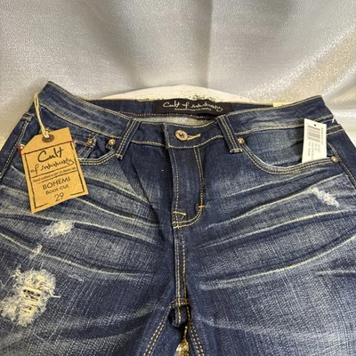 Jeans bohemi bootcut feminino Cult Of Individuality tamanho 29 X 33 novo com etiquetas  - Imagem 1 de 4