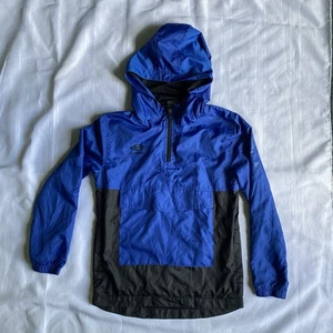 Umbro Hooded Jacket Long Sleeve Front Pocket 1/4 Zip Blue/Black Size Medium - Picture 1 of 15