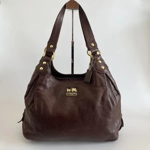 COACH Madison Shoulder Bag Brown Leather Y2k Women's USED FROM JAPAN - Picture 1 of 16