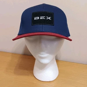 BEX Baseball Cap Trucker Hat Blue Red Bill - Picture 1 of 11