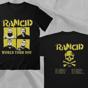 T-shirt Rancid Band 2023 World Tour nera double face - Foto 1 di 1