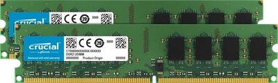 Crucial CT2CP12864AA800 2GB 1GBX2 240-PIN DIMM DDR2 PC2-6400 Memory Very Good - Image 1 of 3