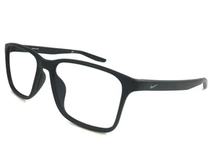 Nike Eyeglasses Frames 7117 001 Matte Black Rectangle Full Rim 56-16-140 - Picture 1 of 12