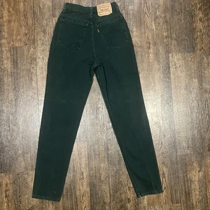 Vintage Green Denim Orange Tag Levi’s 912 Skinny High Waist Mom Jeans Small - Picture 1 of 8