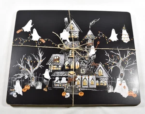 Pottery Barn Scary Squad Ghost Kork schwarz Tischsets 4er Set NEU Geisterhaus - Bild 1 von 9