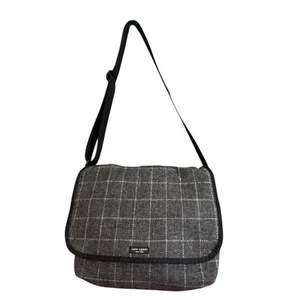 Vintage Kate Spade Gray Wool Crossbody Messenger Bag Travel - Picture 1 of 6
