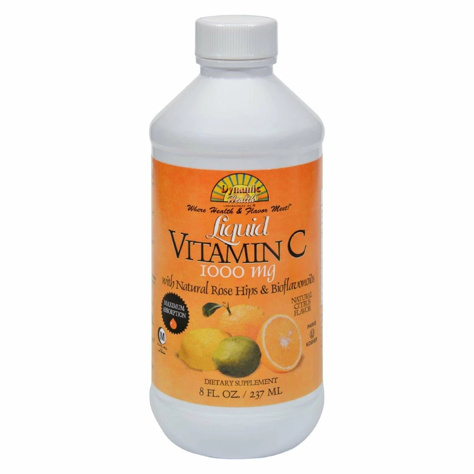 Vitamina C líquida Dynamic Health con rosa mosqueta y bioflavonoides 1000 mg 8 fl oz Foto 1 de 2