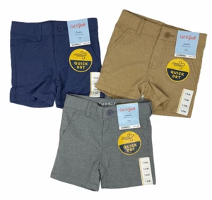 Baby Boy Cat & Jack Shorts Size 12M Lot of 3 Pairs Quick Dry Blue Tan Gray - Picture 1 of 12