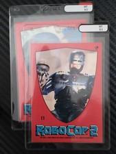 1990 Topps RoboCop 2 x 2 Stickers #11 and #5 - Taby Card™ Grade MT 9.5