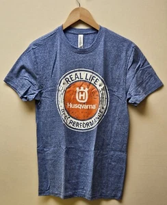 Camiseta Oficial Husqvarna Azul Brezo Tri-mezcla Vida Real - Talla Pequeña - Imagen 1 de 2