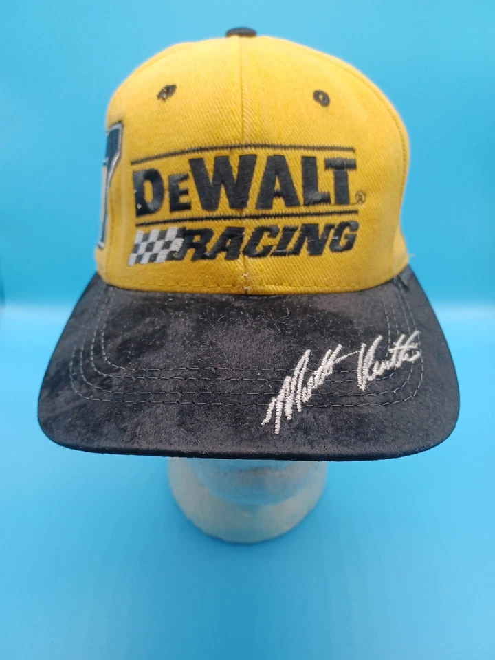 Sombrero De Colección Dewalt Racing Matt Kenseth Roush #17 NASCAR Cuero Negro Gamuza Amarillo Foto 1 de 4