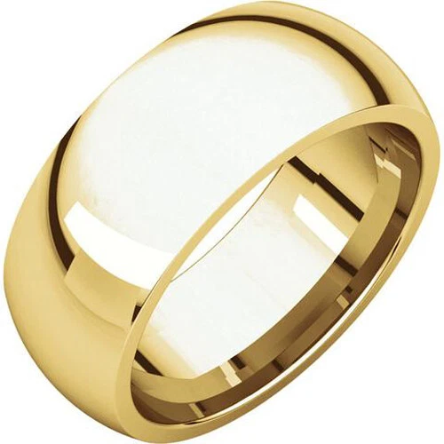 8mm 14K Solid Yellow Gold Classic Dome Half Round Comfort Fit Wedding Band Ring - Image 1 of 1