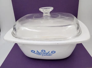 Corning Ware P-34-B Blue Cornflower 4 qt Dutch Oven with Pyrex Lid A12C - Picture 1 of 16