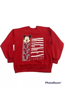 Vintage Mickey Mouse Florida Disney Sweatshirt Crewneck Size XL Red Made USA - Picture 1 of 5