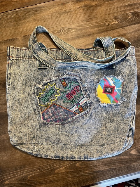 Bijoux de Ja Upcycling Denim Trim Handbag Purse