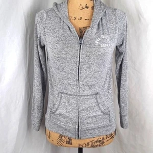 Justice Juniors Lady Hoodie front zipper gray sweater size 10 long sleeve - Picture 1 of 8