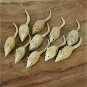 More details for pack of 10 mice mouse fair trade carved wooden mice - 8cm - mo-462-10