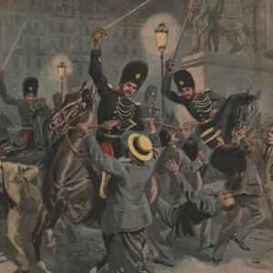 Les troubles de Belgique - - Gravure de presse 1899 - Imagen 1 de 2