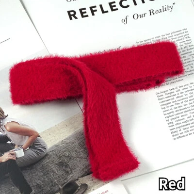 Cinturón de cintura de piel de visón sintético para dama con faja de felpa de doble cara Foto 1 de 4