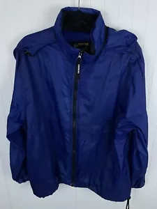EBTEK Eddie Bauer Mens Windbreaker Jacket Blue Full Zip Hooded Size Small - Picture 1 of 12
