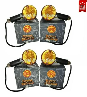 Conjunto Indicador Delantero y Trasero Original Royal Enfield Classic 350cc 500cc Negro Foto 1 de 4