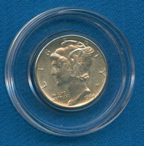 1944 P Mercury Dime 10c US Mint Silver Coin #93 Brilliant Uncirculated 1944-P - Picture 1 of 3