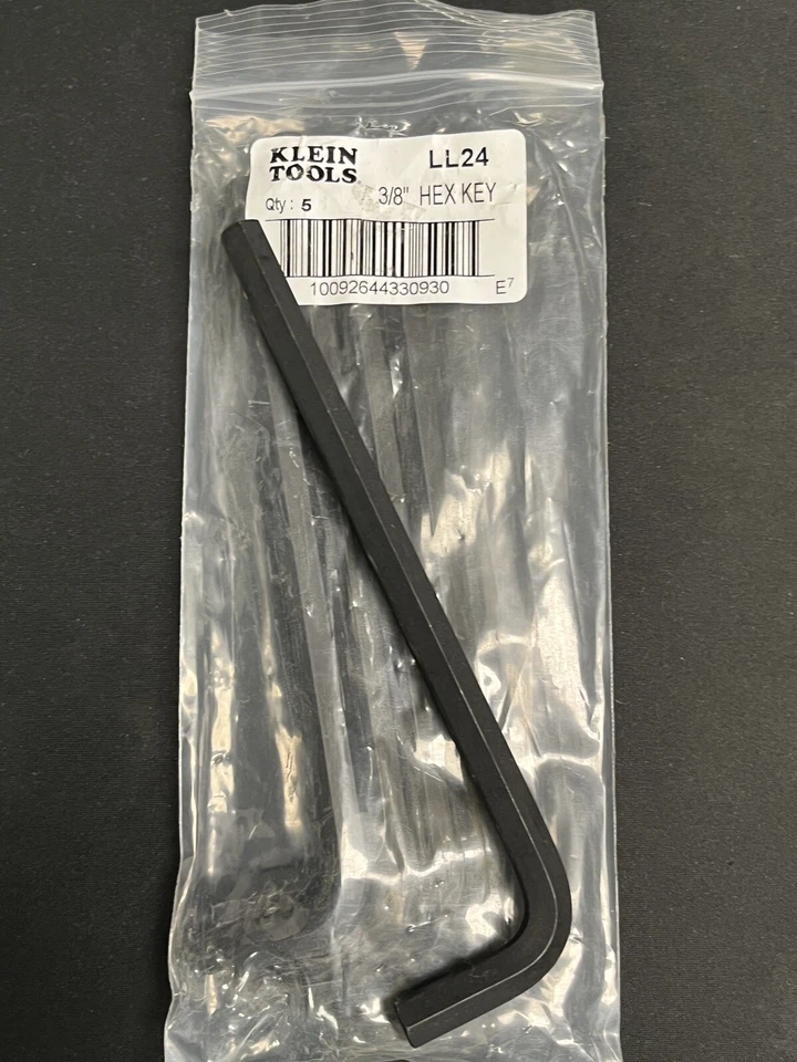 Klein Tools LL24 3/8” Hex Wrench, USA, 5 Pack - Image 1 of 1