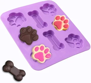 Puppy Dog Paw and Bone 2 in 1 Silicone Molds, Food Grade, for Chocolate, Cand... - Picture 1 of 7
