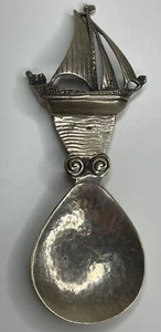 Vintage Arts & Crafts Sterling Silver Ship Caddy Spoon - Picture 1 of 12
