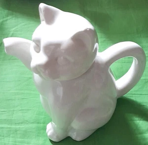 Kanne Weiss Katzenform - Bild 1 von 6