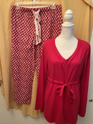 Pijama ND New Directions Intimates 2 Piezas Rojo y Gris Talla Grande Foto 1 de 4