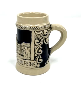 VTG Miniature Beer Stein Alt Heidelberg Du Feine Germany 3" Tall Cream w/ Black - Picture 1 of 6