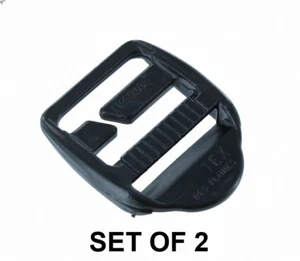 SET OF 2 ITW FASTEX Split Loop Ladderlock - Stuff Sack Buckle Repair BLK - Picture 1 of 3