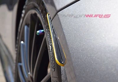 Mercedes CLA Gold Stripe Carbon Fibre Rear Splash Guards - CLA Class W117 AMG - Image 1 of 4