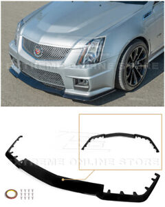 For 09-15 Cadillac CTS-V Carbon Package Glossy Black Front Bumper Lip Splitter 