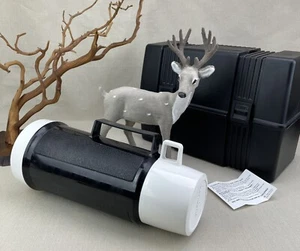 Thermos Lunchbox Vintage Rugged Black Plastic w 36oz Beverage Vacuum Bottle - Picture 1 of 14